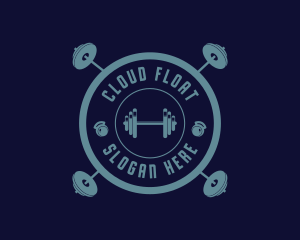 Fitness Weightlifting Badge logo design