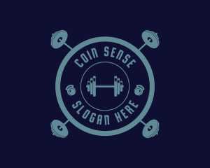 Fitness Weightlifting Badge logo design