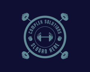 Fitness Weightlifting Badge logo design