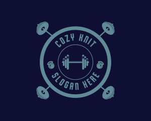 Fitness Weightlifting Badge logo design