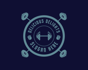 Fitness Weightlifting Badge logo design