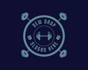 Fitness Weightlifting Badge logo design