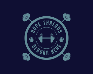 Fitness Weightlifting Badge logo design