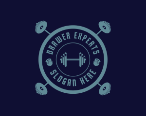 Fitness Weightlifting Badge logo design