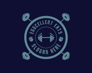 Fitness Weightlifting Badge logo design