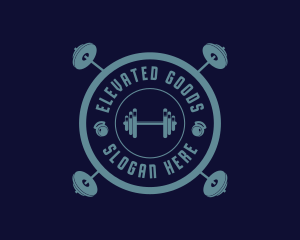 Fitness Weightlifting Badge logo design