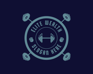 Fitness Weightlifting Badge logo design