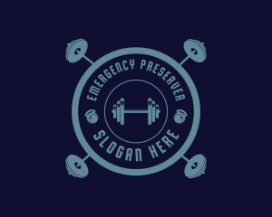 Fitness Weightlifting Badge logo design