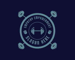 Fitness Weightlifting Badge logo design