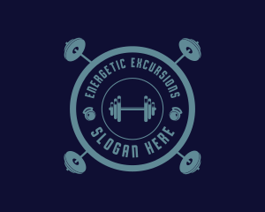 Fitness Weightlifting Badge logo design