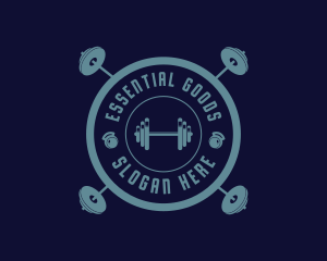 Fitness Weightlifting Badge logo design