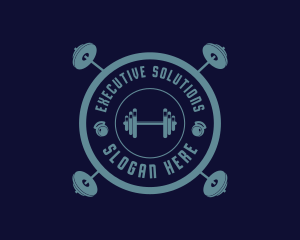 Fitness Weightlifting Badge logo design