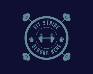 Fitness Weightlifting Badge logo design