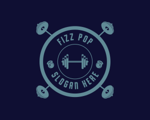 Fitness Weightlifting Badge logo design