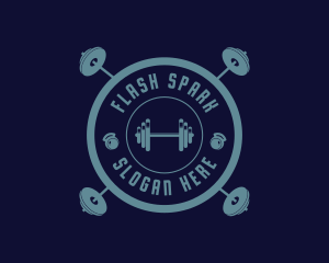 Fitness Weightlifting Badge logo design