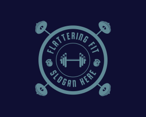 Fitness Weightlifting Badge logo design