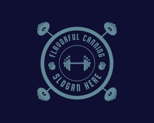 Fitness Weightlifting Badge logo design