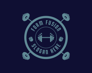 Fitness Weightlifting Badge logo design