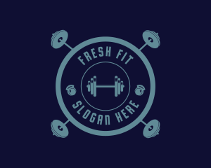 Fitness Weightlifting Badge logo design