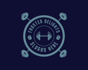 Fitness Weightlifting Badge logo design