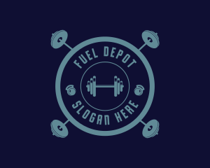 Fitness Weightlifting Badge logo design