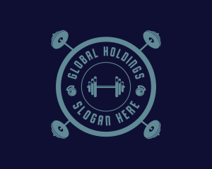 Fitness Weightlifting Badge logo design