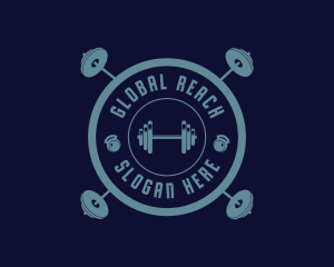 Fitness Weightlifting Badge logo design