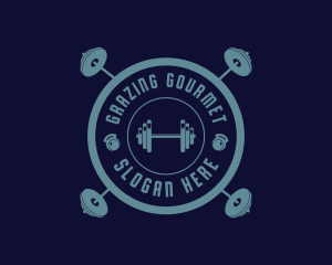 Fitness Weightlifting Badge logo design