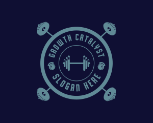 Fitness Weightlifting Badge logo design