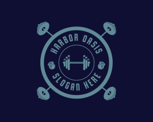 Fitness Weightlifting Badge logo design