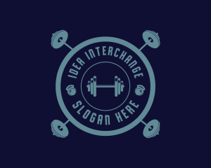 Fitness Weightlifting Badge logo design