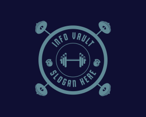 Fitness Weightlifting Badge logo design