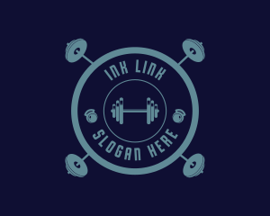 Fitness Weightlifting Badge logo design