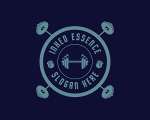 Fitness Weightlifting Badge logo design