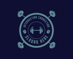 Fitness Weightlifting Badge logo design