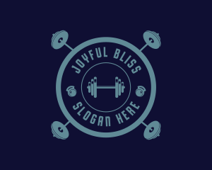 Fitness Weightlifting Badge logo design