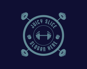 Fitness Weightlifting Badge logo design