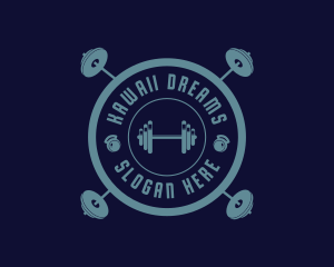 Fitness Weightlifting Badge logo design