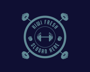 Fitness Weightlifting Badge logo design