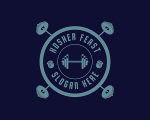 Fitness Weightlifting Badge logo design