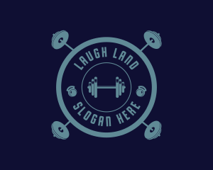 Fitness Weightlifting Badge logo design