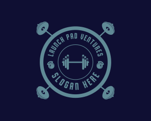 Fitness Weightlifting Badge logo design