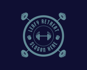 Fitness Weightlifting Badge logo design