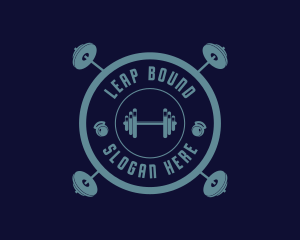 Fitness Weightlifting Badge logo design