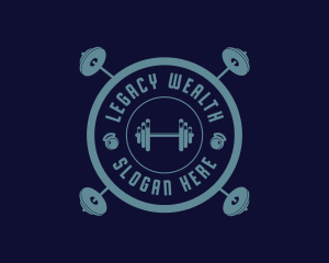 Fitness Weightlifting Badge logo design