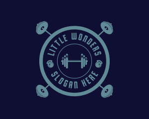 Fitness Weightlifting Badge logo design