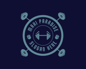 Fitness Weightlifting Badge logo design