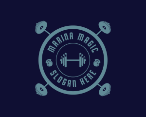 Fitness Weightlifting Badge logo design