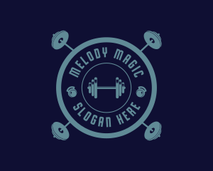 Fitness Weightlifting Badge logo design