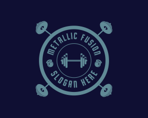 Fitness Weightlifting Badge logo design